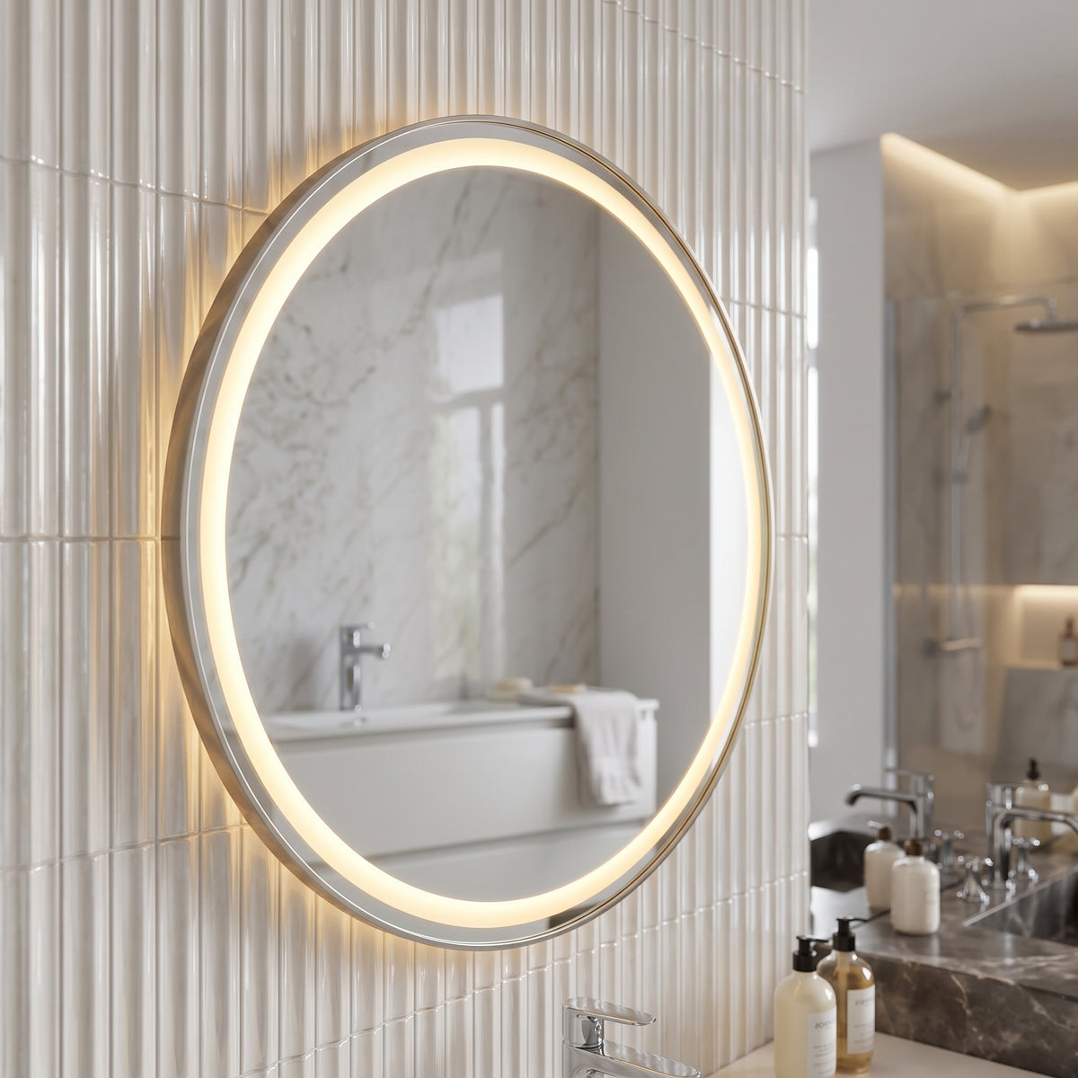 Arven LED Aydınlatmalı Yuvarlak Banyo Aynası