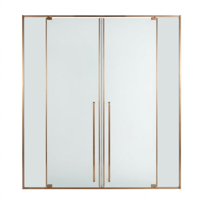 CA Banyo Fırçalanmış Rose Gold İki Duvar Arası Buzlu Camlı Duşakabin