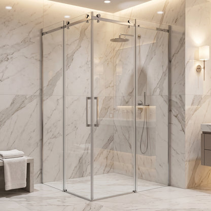 CA Banyo Parlak Krom Üstten Makaralı Sürgülü  Duşakabin